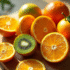 Assortiment de fruits vitaminés sur une table ensoleillée