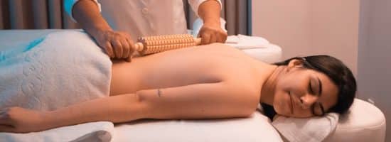 woman massaged