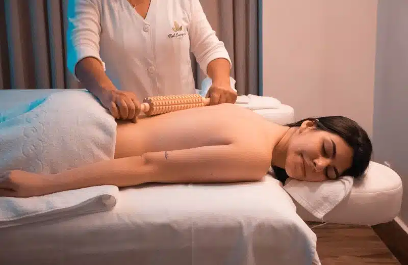 woman massaged