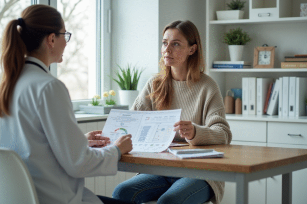 Femme en consultation médicale pour diagnostic autoimmune