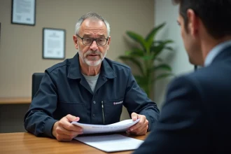 Salarié en consultation avec un médecin du travail pour une maladie professionnelle tableau 57