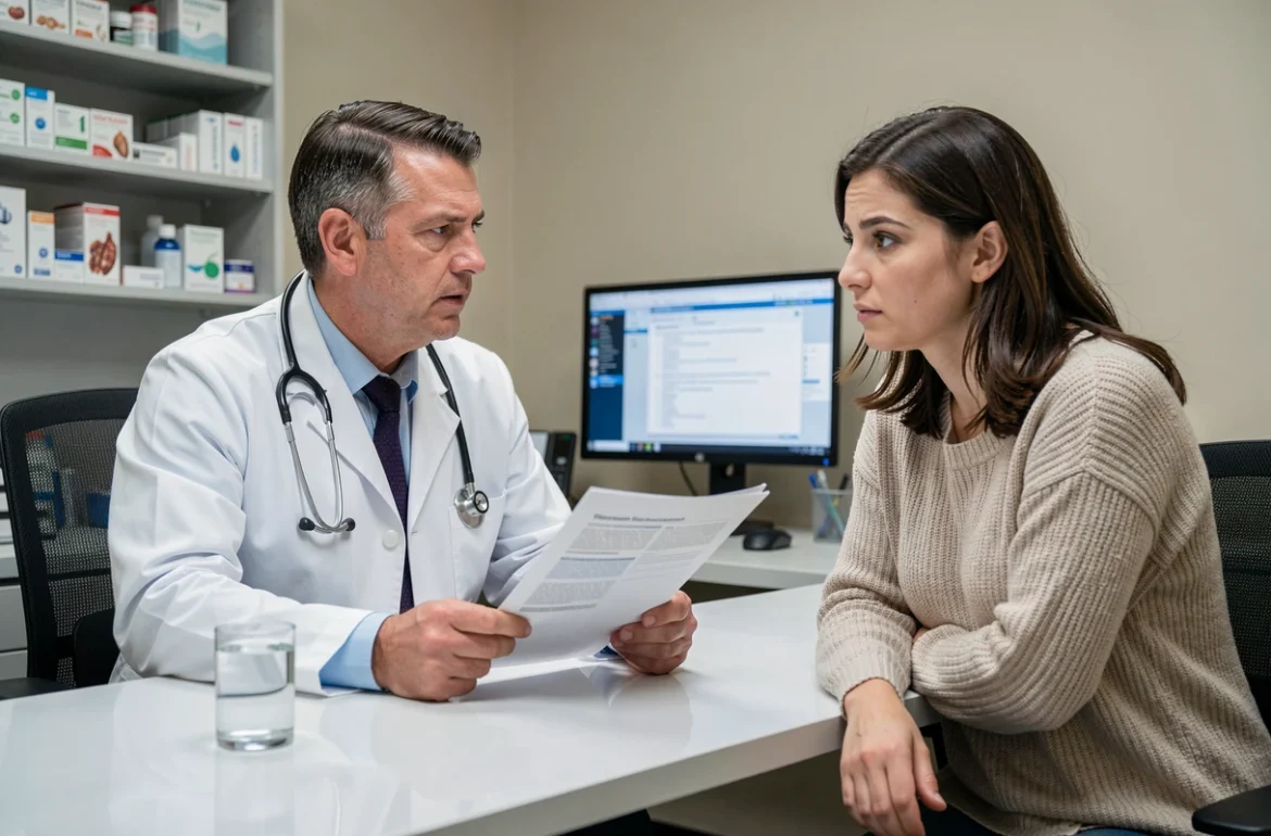Médecin discutant d'un traitement contre la fatigue chronique avec une patiente lors d'une consultation médicale