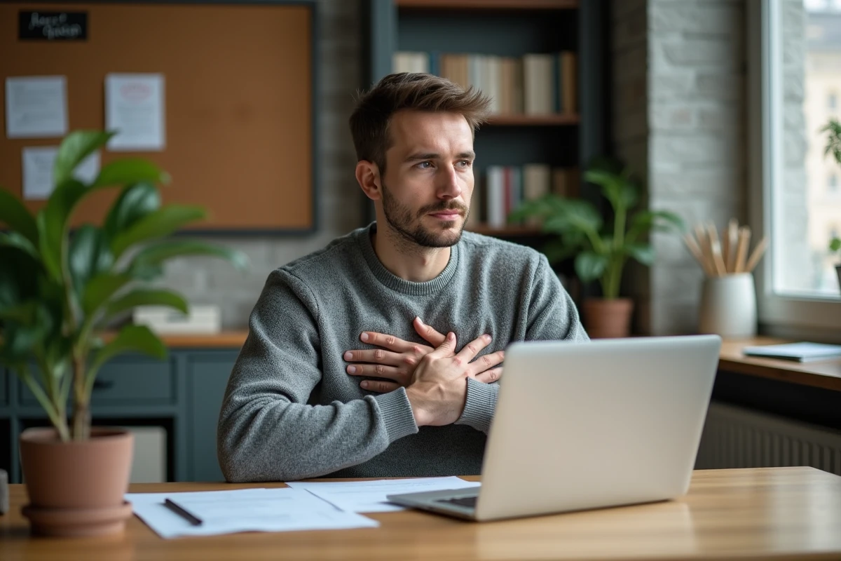 Homme concentré lors d