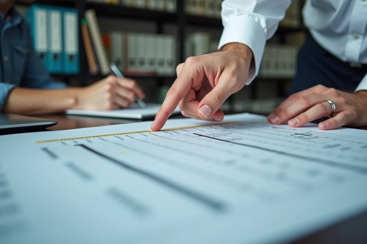 Mains montrant le tableau des maladies professionnelles numéro 57 lors d'une réunion administrative